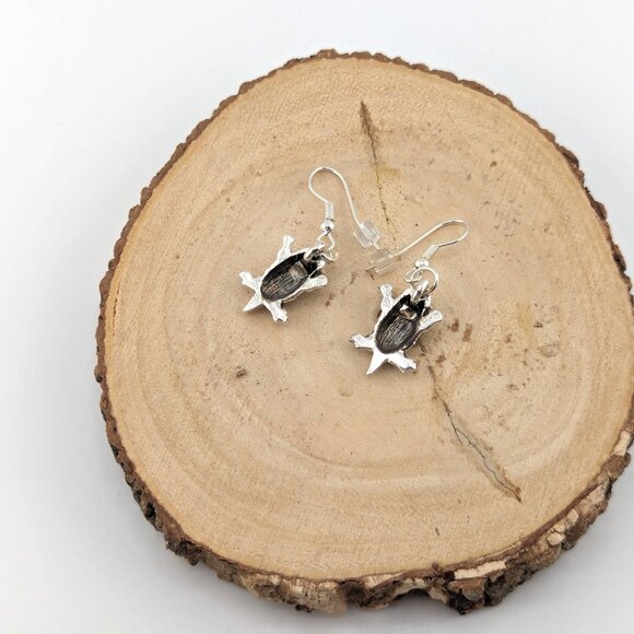 Navajo Jewelry Horned Toad Dangle Earrings Sterling Silver Handmade *** - Picture 10 of 10